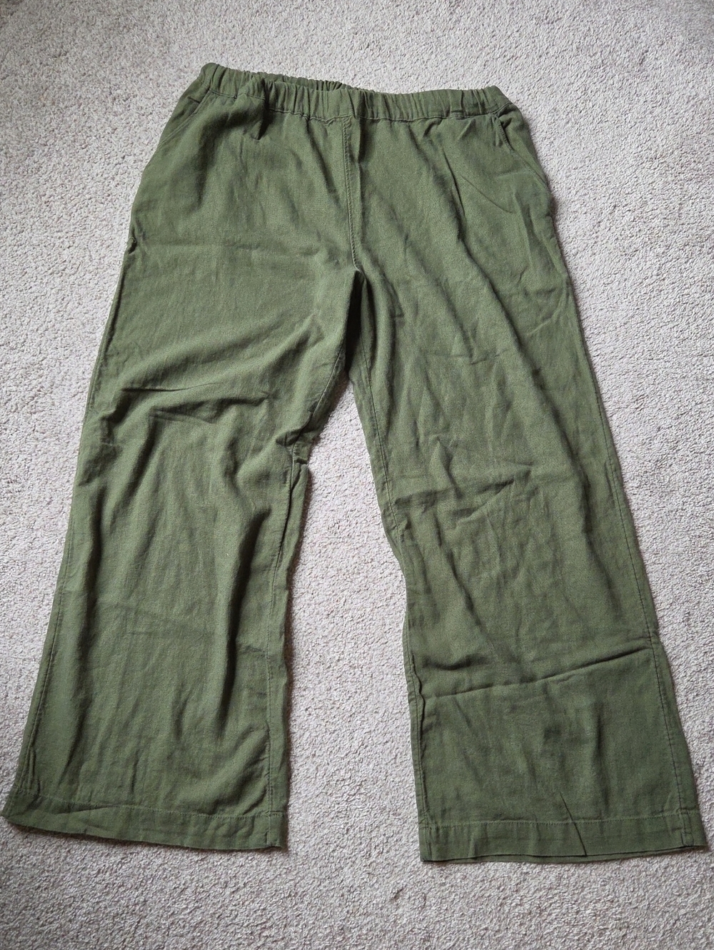 Caslon Olive Green Wide Leg Linen Pants